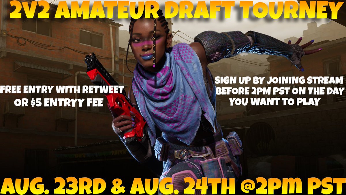 NO LAN PLAYERS ALLOWED
TIER 2's WILL BE CAPTAINS AND PICK THEIR TIER 1's
GOAL: ALLOW AMATEUR PLAYERS TO PRACTICE FOR THE 2v2 ELO TOURNEY
FORMAT: 2v2 WINGMAN STRIKEOUT AND DODGEBALL
ALL PLAYERS MUST JOIN DISCORD!!! 
discord.gg/sy7c27DQ