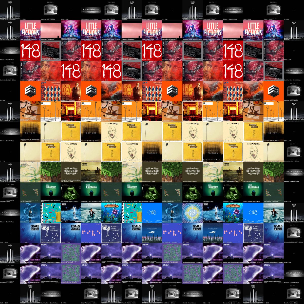 Here are my most recently listened to 225 tracks. This took 2 whole days to do.