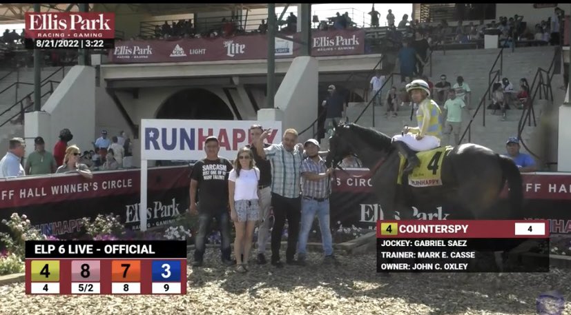 Liz Morris (@lizzym333) on Twitter photo Congratulations to Team @Casse for the Msw 2 yr old win on Counterspy #Gunrunner <a href="/EllisParkRacing/">Ellis Park Racing & Gaming</a> Thank you Team & owner Mr. Oxley for your support <a href="/gabe__saez/">Gabriel Saez</a> in the irons. Congratulations to Team @Casse for the Msw 2 yr old win on Counterspy #Gunrunner <a href="/EllisParkRacing/">Ellis Park Racing & Gaming</a> Thank you Team & owner Mr. Oxley for your support <a href="/gabe__saez/">Gabriel Saez</a> in the irons.