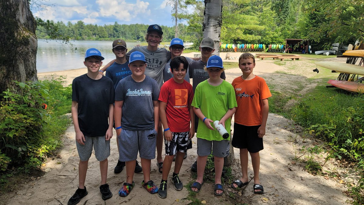 PmhaWolfpack's tweet photo. Preseason camps have started! 
A dozen members of the wolfpack head north to enjoy the end of summer and get the rust off! 
3 hours a day on ice, the rest is all summer camp fun! https://t.co/sNZwn7f2pU