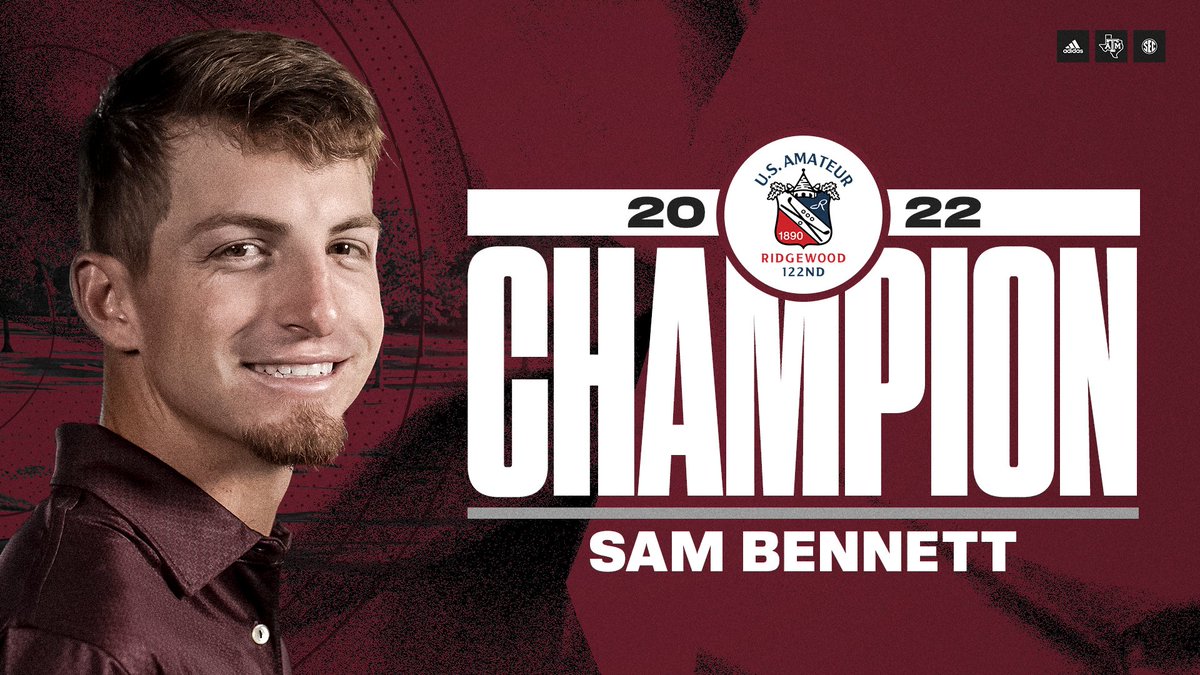 𝐔.𝐒. 𝐀𝐌𝐀𝐓𝐄𝐔𝐑 𝐂𝐇𝐀𝐌𝐏𝐈𝐎𝐍

The Havemeyer Trophy is coming to Aggieland as <a href="/sammy_golf24243/">Sam Bennett</a> defeats Ben Carr to win the 122nd U.S. Amateur!

#GigEm