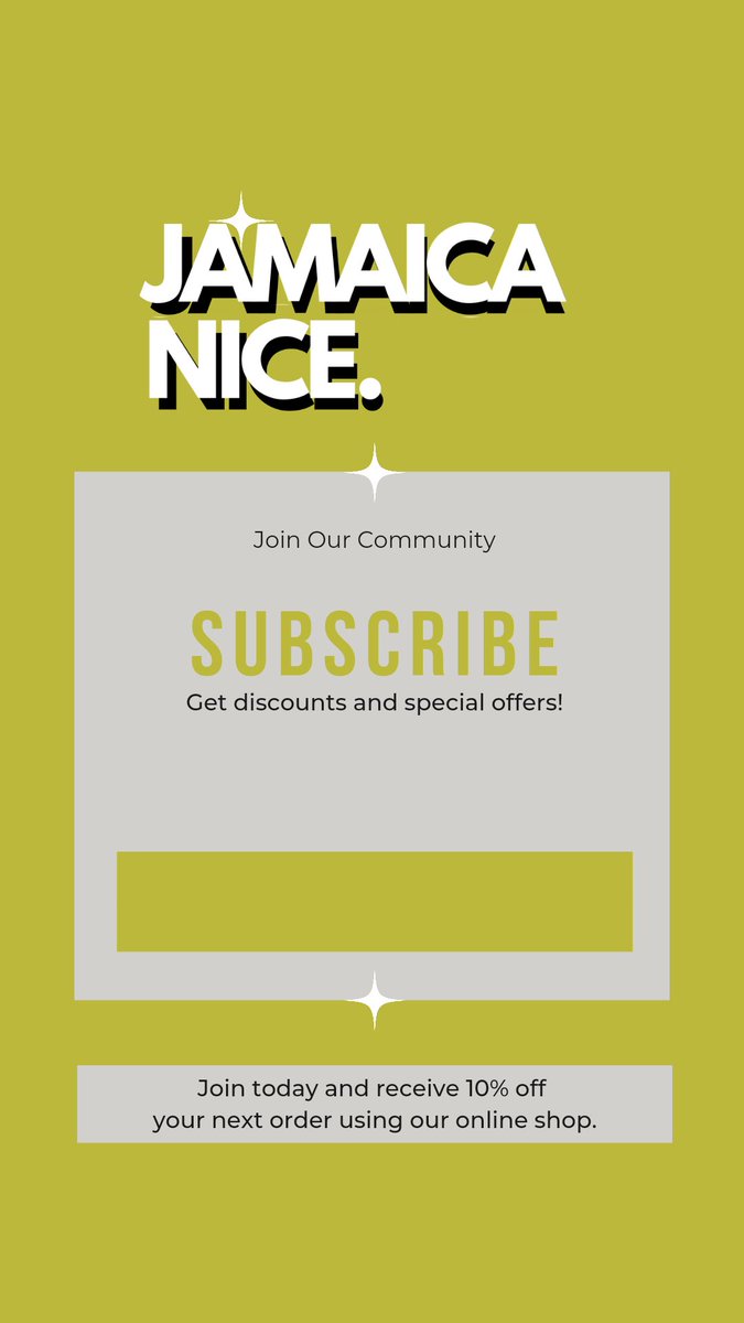 Subscribe today and get a 10% discount on your next order! yesjamaicanice.com/post/_subscribe #jamaicanice #yesjamaicanice