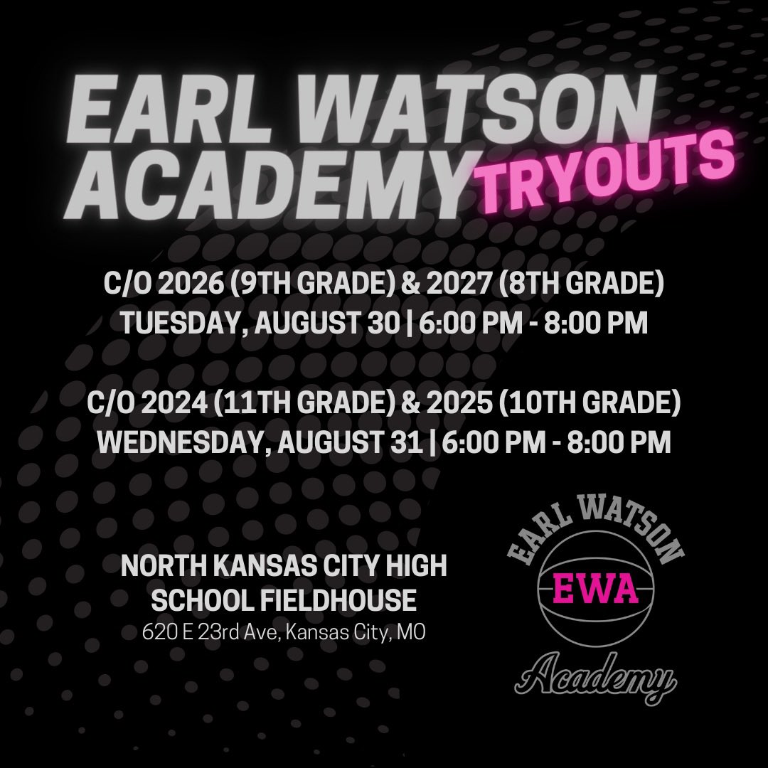 Tryouts are free! <a href="/EWA_Basketball/">Earl Watson Academy</a> - 14u 2027; 15u 2026; 16u 2025; 17u 2024