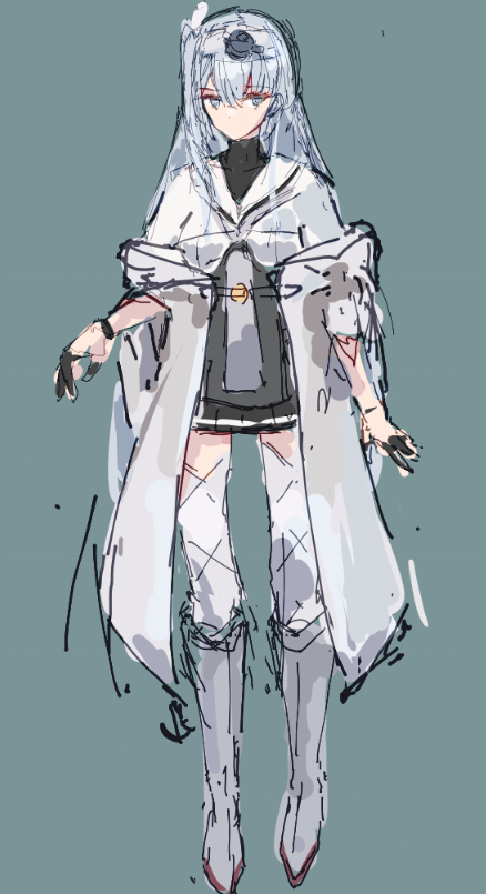 「おふゆさん服の面倒くささはともかくシルエットも作りやすくて描きやすそうなものなん」|トオダアルカ@艦隊名古屋G-01のイラスト