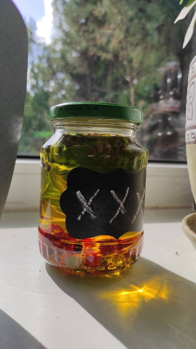 Made some basil and chili infused oil for the extra flavor.