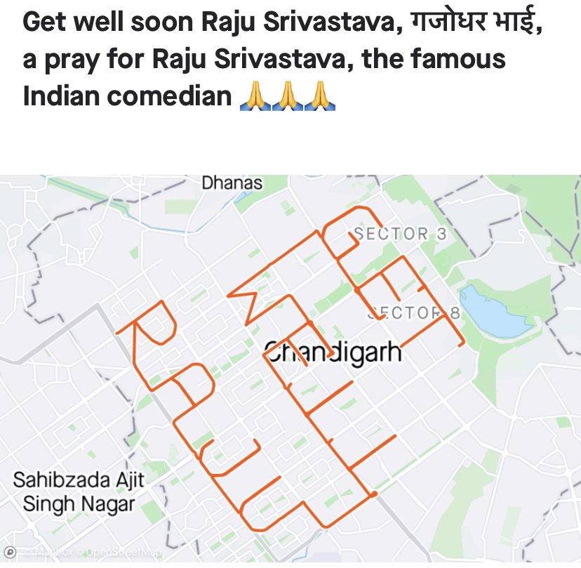 Amysharma77's tweet photo. Cycling pattern for Raju Srivastava’s recovery, get well soon #RajuSrivastava #RajuShrivastava #comedy #cycle #cyclingpattern #cycling https://t.co/9Prp89sZEF
