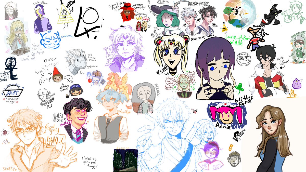 all the drawings from chat today!! thank you so much for drawing with me :D 