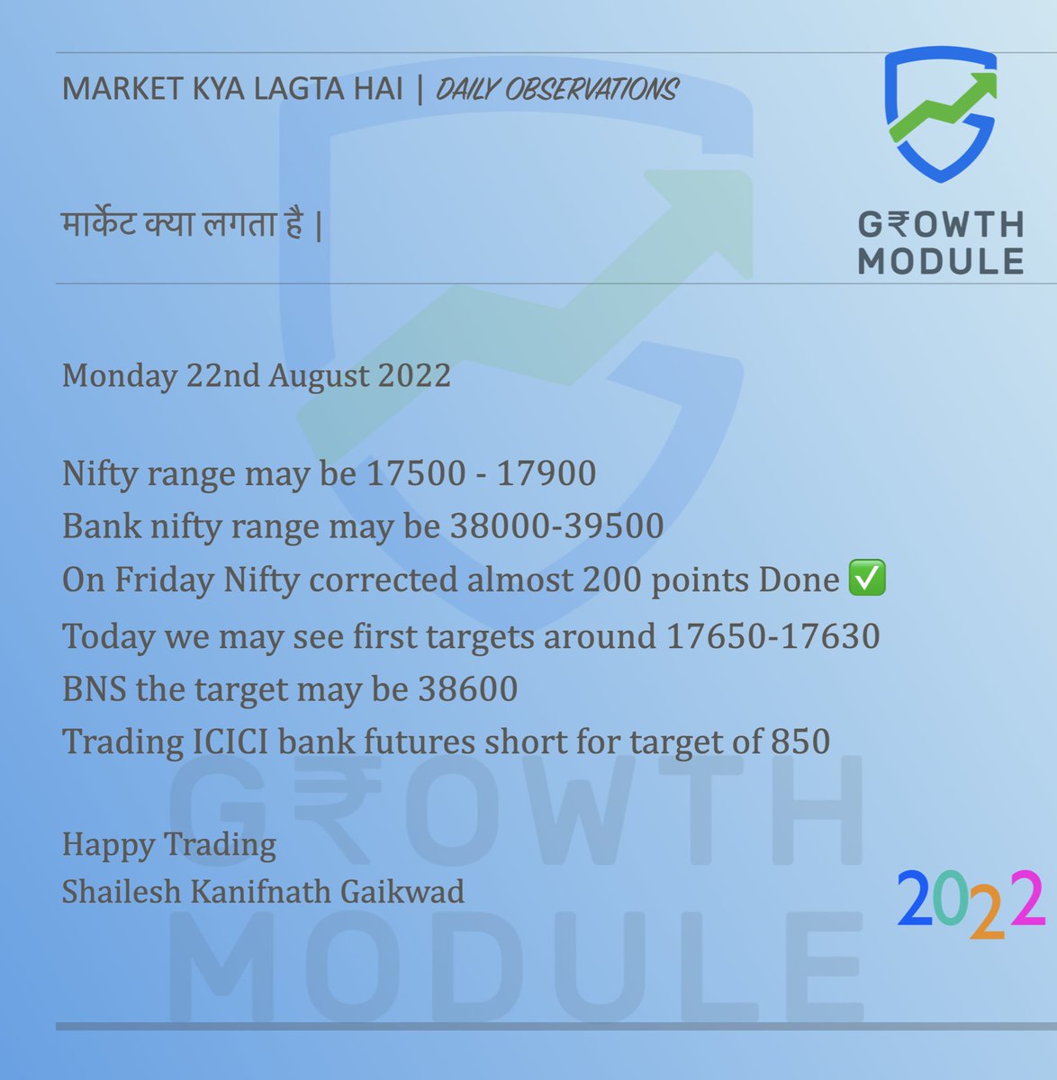 GrowthModule's tweet image. Today&apos;s opening will define the market movement.
Expecting first bearish targets today and a bounce is possible.
Those who are holding short trades just ensure to book profits or trail.
Avoid new short positions today. 😄
_Baki aap log samzdar hein_

#nifty #niftybank #icicibank