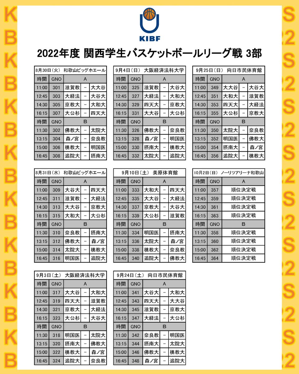 kibf_info's tweet photo. 《お知らせ》

2022年度関西学生バスケットボールリーグ戦についてお知らせいたします。

詳しくはHPをご覧ください🔽
https://t.co/boutrq5oxe

#kibf
#リーグ戦
#関西学生バスケ
#大学バスケ https://t.co/rcQdOGfFeo