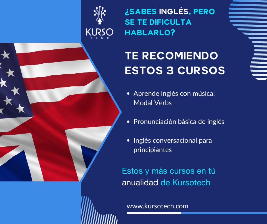 kursotech's tweet photo. 🚨📢📢🚨¿Sabes inglés, pero se te dificulta hablarlo? 🚨📢📢🚨
Revisa estos tres cursos y vuélvete un experto en inglés, incluidos en tu anualidad de Kursotech.
No pierdas más tiempo e INSCRÍBETE HOY. https://t.co/qJM4Y9ZLGC