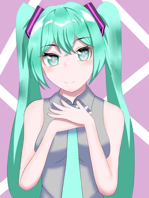 よろしくお願いします⁽⁽٩(๑˃̶͈̀ ᗨ ˂̶͈́)۶⁾⁾初音ミク/゜(๑°口°๑)゜\描いてます #夏休みはフォロワーさんが増える 