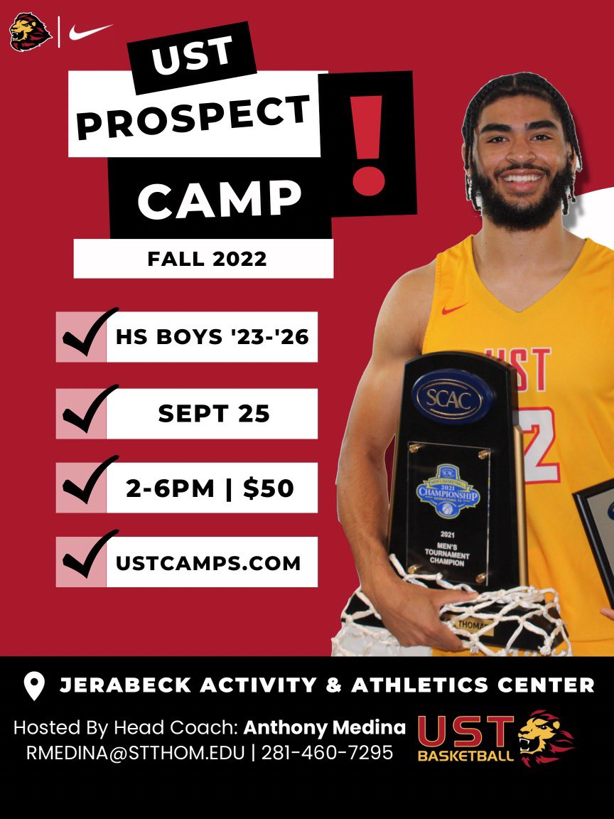 UST_Medina's tweet photo. Prospect Camp is back! Open to all high school players looking for an opportunity to grow and get better. https://t.co/HDQl0CGbWJ https://t.co/ThpqdQsD1s