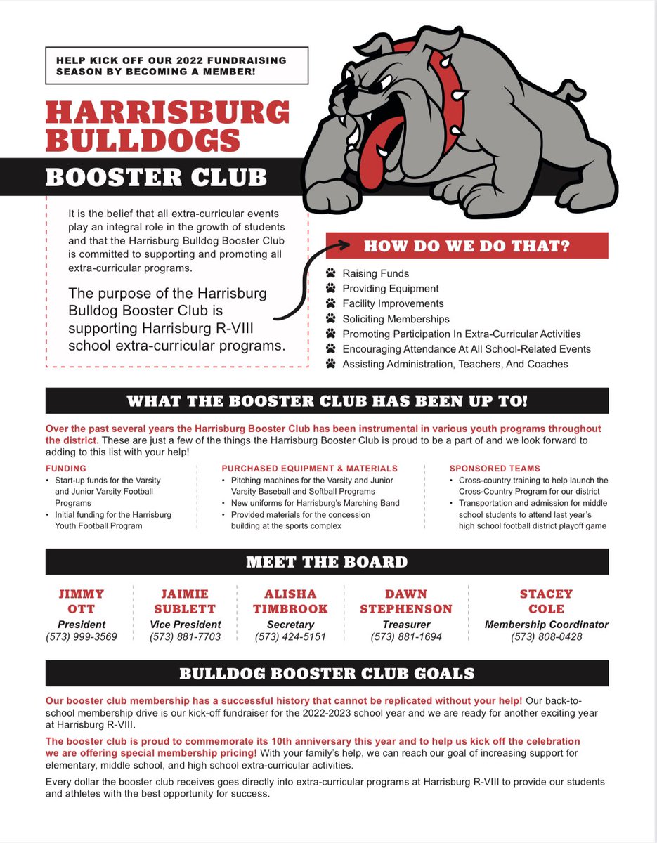 HburgBoosters's tweet photo. Join the Harrisburg Bulldog Booster Club today to get your shirts before the 1st football game vs Cabool on Friday, August 26th. @HHS_BULLDOGS @Harrisburgath @TheSteveCombs @RRichardson44 @CoachAckman https://t.co/Kb5ceoK5MD