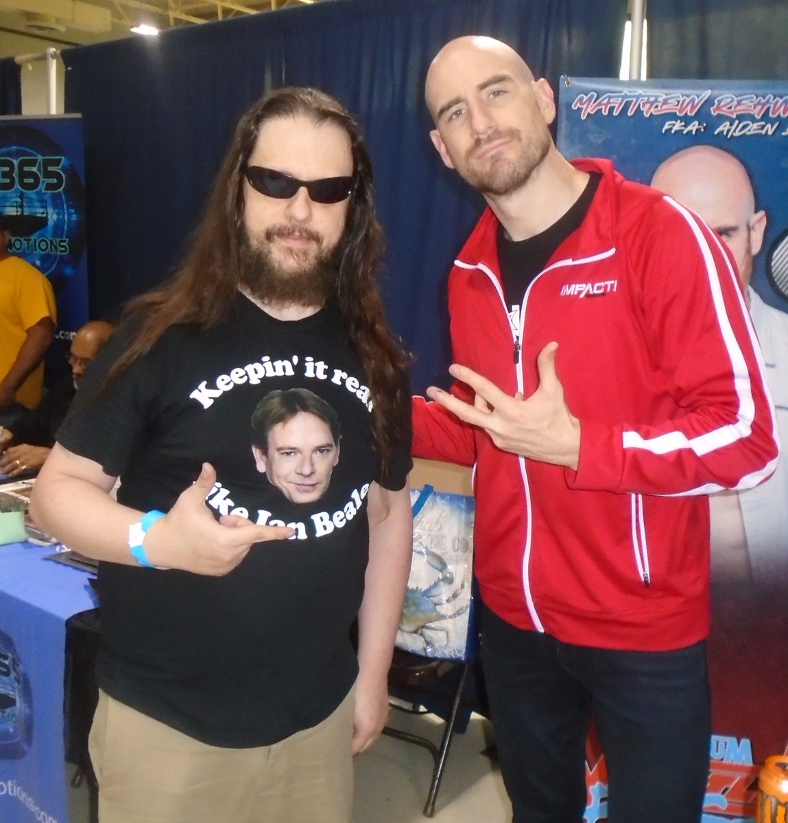 HeyItsMrStanley's tweet photo. Met one of the best commentators in the wrestling game today -- Matthew Rehwoldt from @IMPACTWRESTLING.

Thank you, @DramaKingMatt, for taking time to chat w/ me about pro wrestling. #WrestleBash22 #ImpactWrestling https://t.co/BBJl89K4Zb