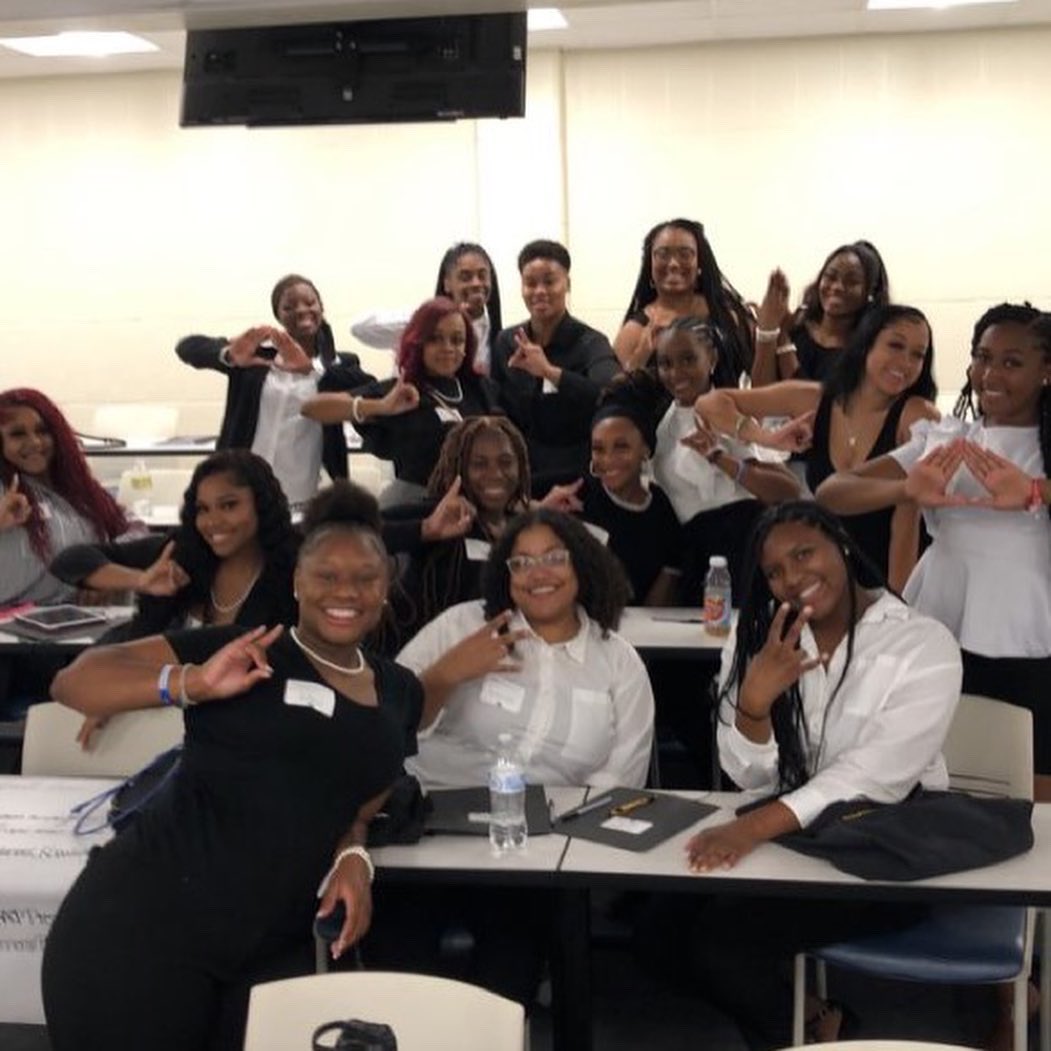 We gained valuable information today at our NPHC summit from our Soror Rhonda Ruben and other leaders from the Divine Nine. Perfect way to kick off the semester! 💙