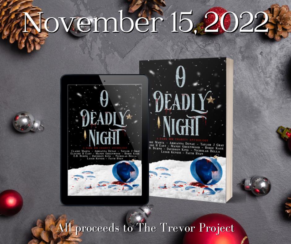 AbriDenae's tweet photo. 🎁🎄O Deadly Night: A Dark MM Charity Anthology🎄🎁

Release Date: November 15, 2022

Special Preorder Price: $3.99
https://t.co/KlRJsAsuKt

Blogger signup: https://t.co/ubiFbTpPLI

#darkmm #charityanthology #darkmmanthology #darkholidayreads #comingsoon https://t.co/JJAS0fHL5W