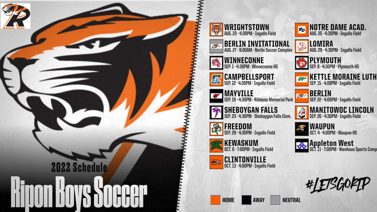 SteveNankervis's tweet photo. 2022 Ripon Boy's Soccer @ripontigers Schedule #LETSGORIP https://t.co/ZZTLnGvoDe