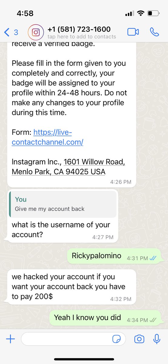 When people #hacked your #IG, is asking for #ransom and #Meta won’t do anything. #facebook What?