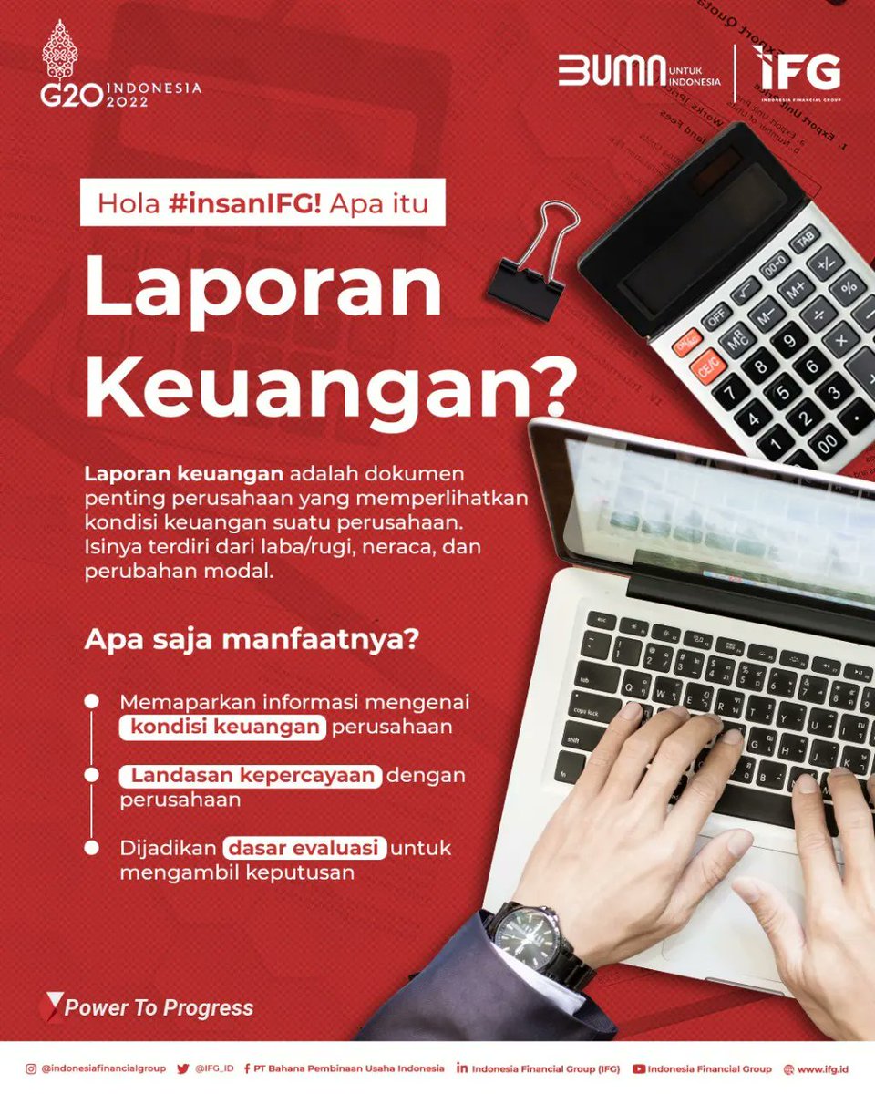 IFG_ID's tweet photo. Hola #insanIFG!

Siapa dari kamu yang belum paham mengenai arti dan manfaat dari #LaporanKeuangan? Yuk, kepoin slidesnya! 🤓

#KondisiKeuangan
#Evaluasi
#LaporanTahunan
#LaporanTriwulan
#LabaRugi
#Neraca
#PerubahanModal
#IndonesiaFinancialGroup 
#PowerToProgress 
#BUMN https://t.co/W0UODu6rUA