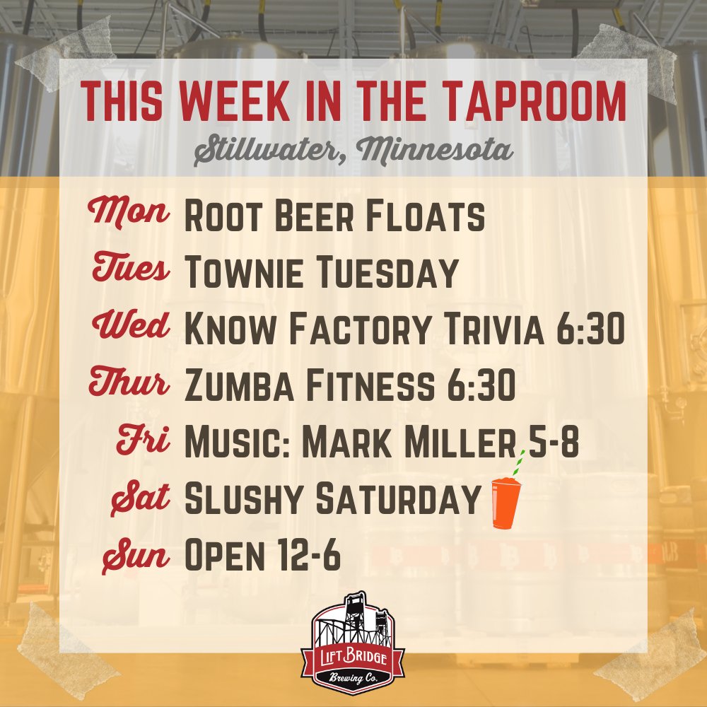 We have a lot going on this week! We would love to see you out in the taproom or at the Minnesota State Fair. 🍻