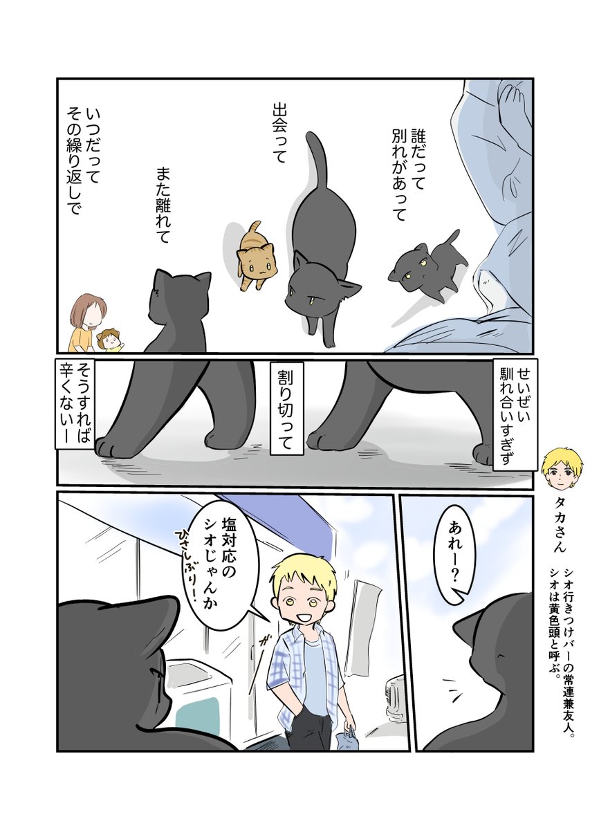 #スパダリにゃんこ 
#くぅの日常 第142話 
世界は愛で回っている②

ハイスペックなスーパーダーリン、スパダリ猫を目指すくぅと、飼い主しずくの日常マンガ。

くぅの忘れ物を届けに来たシオ。しかしくぅには会えず、帰る道中である人物と出くわして…。

#猫マンガ 