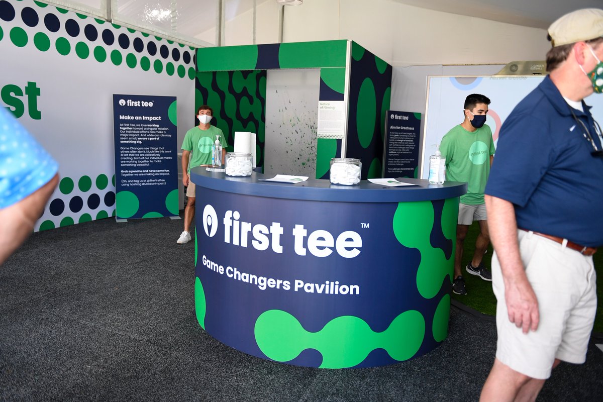 FirstTee's tweet photo. The Game Changers Pavilion is back again at the @playofffinale!

Aim for Greatness. Explore your Winning Path. Make an Impact. Stay Cool. 

#BuildingGameChangers https://t.co/YcgRRKDqzp