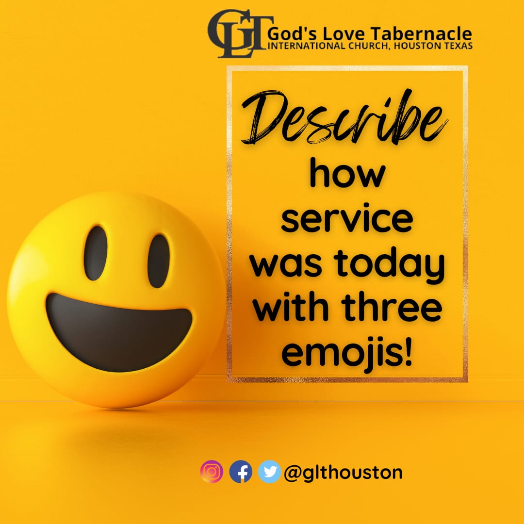 GLTHouston's tweet photo. Describe your experience from today's service with emojis!
We would like to hear from you 😀😍🤩.
#glthouston
#Gltchurch
#GLTNation
#linkservice https://t.co/t1XLZwkkKn