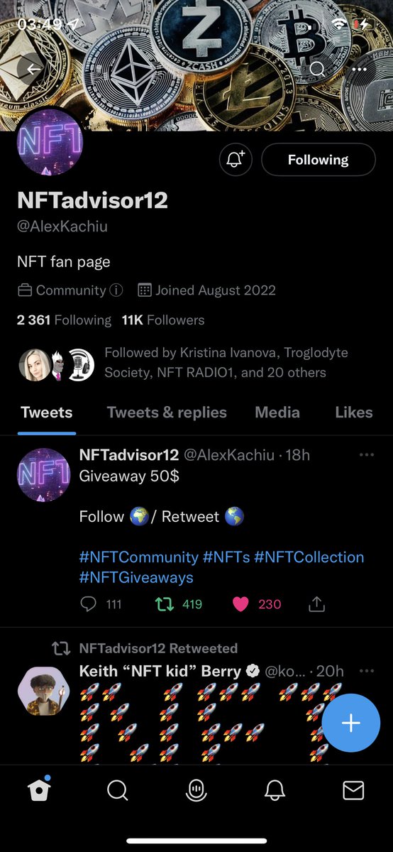 NFT projects tweet media
