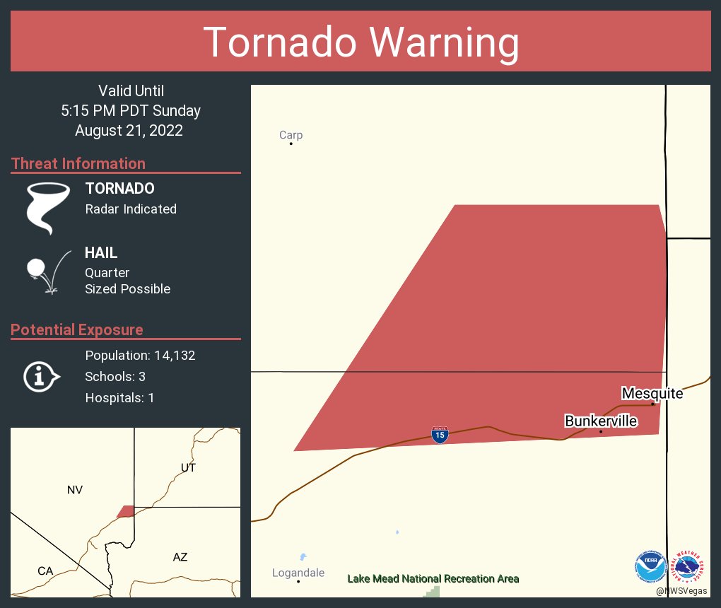 NWS Tornado on Twitter "Tornado Warning continues for Mesquite NV and