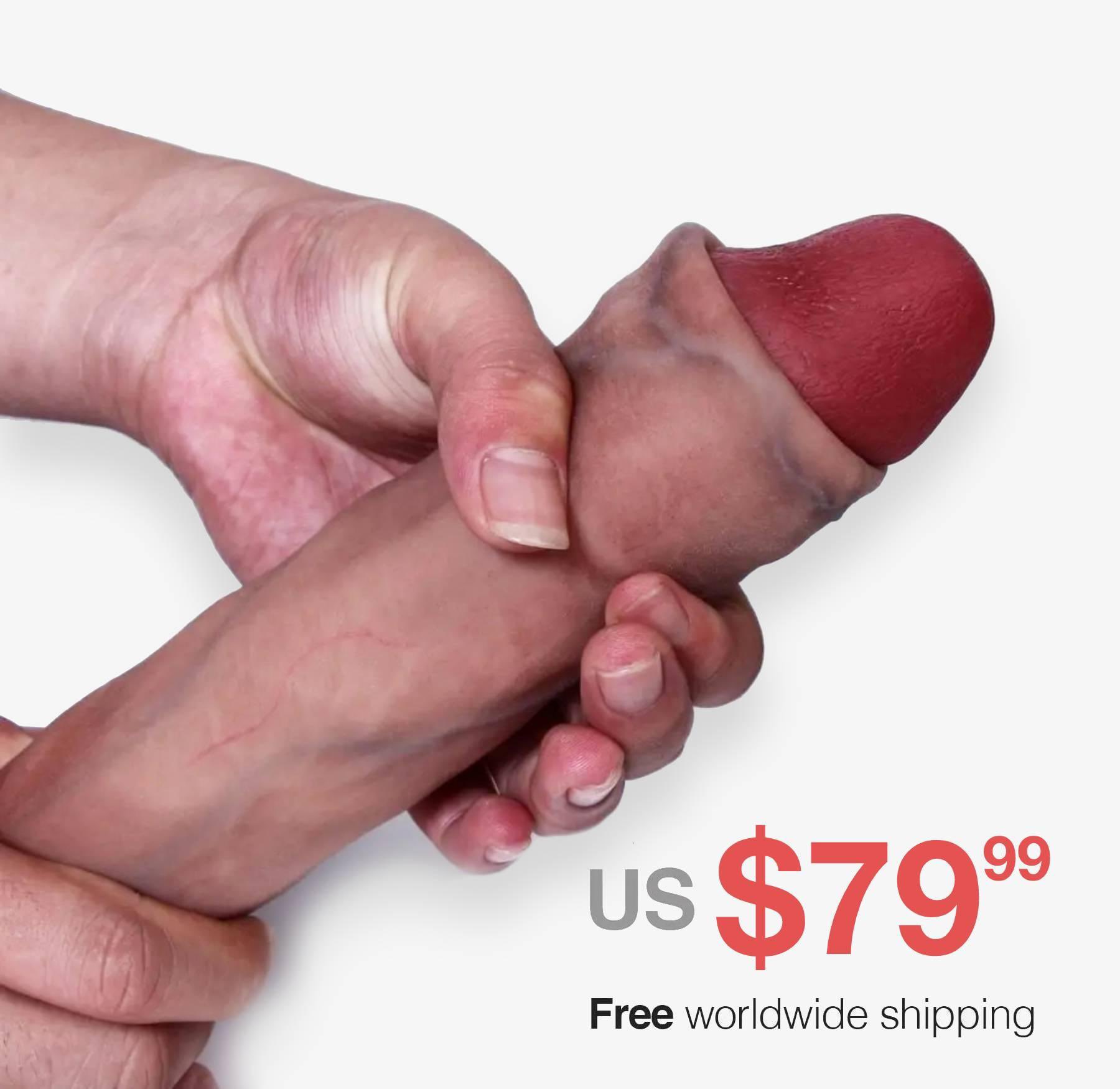 1 pic. The most realistic dildo of all time from @gays_plus. Foreskin and everything! At 7.9 inches,