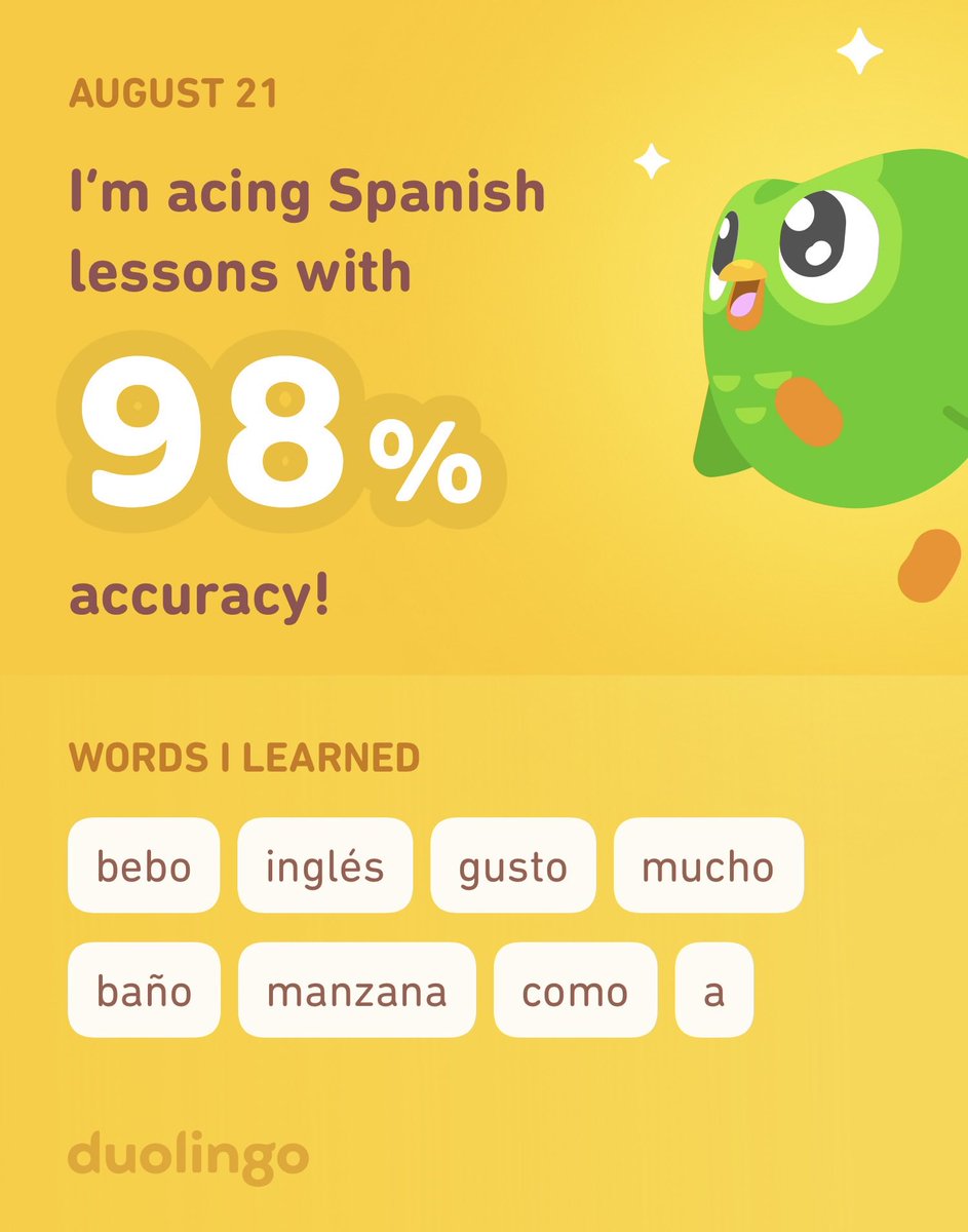 stark_sonya's tweet photo. I’m learning Spanish on Duolingo! It’s free, fun, and effective. https://t.co/TqeydIv5NE