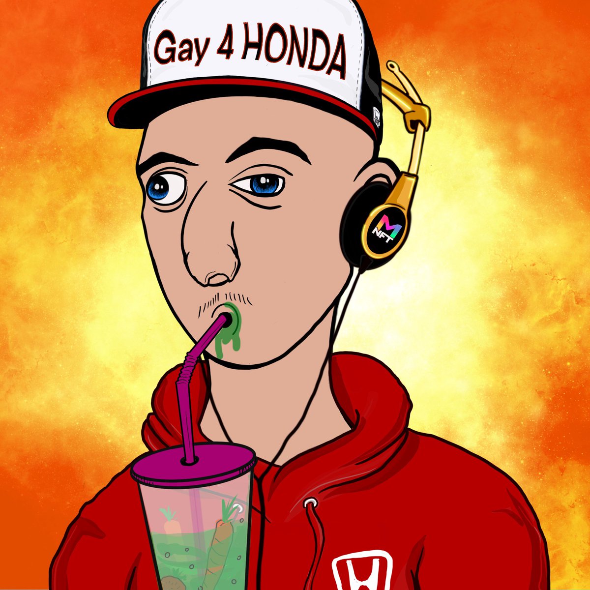 1/1 made for <a href="/ThomasSoul316/">Thomas Soul</a> for the @dickfaceNFTs honorary collection. I can see this guy stopping in at the gas station to say what’s up to Richie haha #nft #nftart #animation #animatedseries #nfts #eth