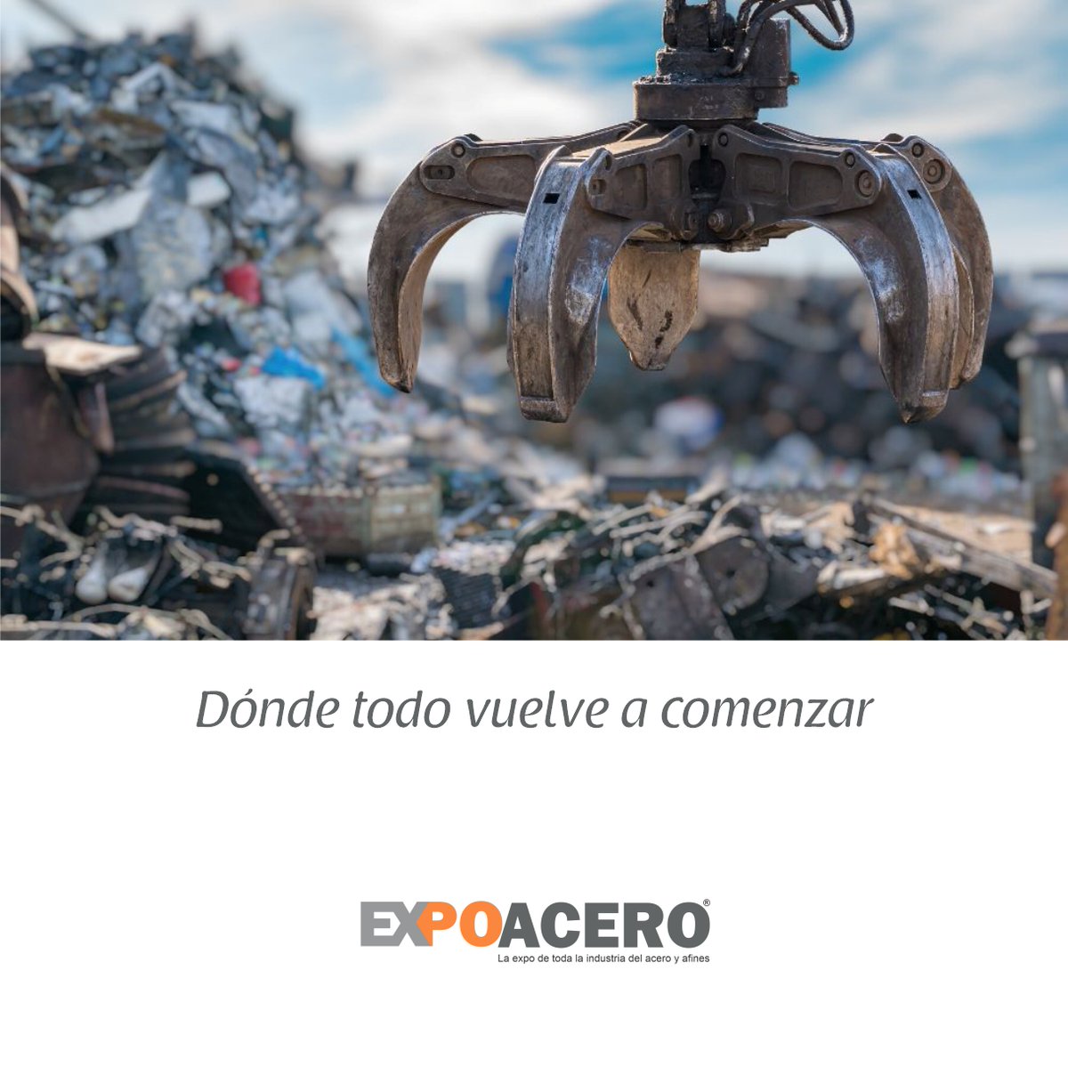 La chatarra; materia prima para producir nuevo acero, reduciendo entre el 30% a 40% del uso de minerales no renovables.
#Expoacero
Foto: moley magnetics inc