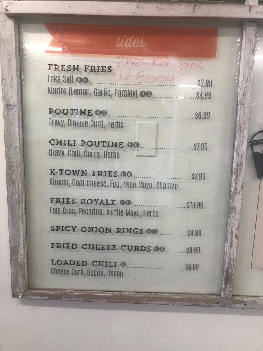 MeleChristopher's tweet photo. I wrote a story in 2018 that caused a stir bc readers fixated on a quote from an expert that it'd be nice if a "meal came with a side salad and six French fries." And then I visit this place in the Finger Lakes and I think: "It's OK, right, if I eat just six fries -- at a time." https://t.co/ydrxeThcaZ