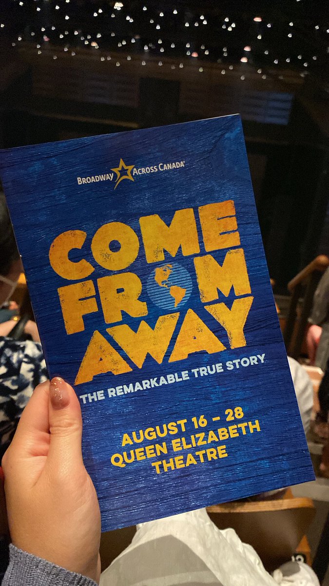 As someone who tears up just listening to the OBC soundtrack, you bet I just spent two hours non-stop crying while watching <a href="/BACTouring/">BroadwayAcrossCanada</a> Come From Away.

There is absolutely nothing like live theatre.