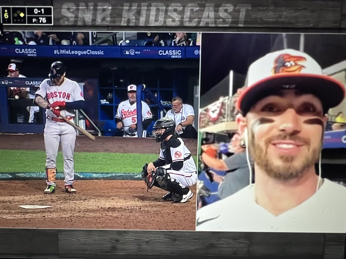 justin_fenton's tweet photo. On the Kidscast of Orioles-Red Sox matchup at Little League World Series, Ryan McKenna is asked about his favorite spot to eat in Baltimore and endorses Spoons in Federal Hill for breakfast cc @ChristinaTkacik https://t.co/1TpBVmb7LG