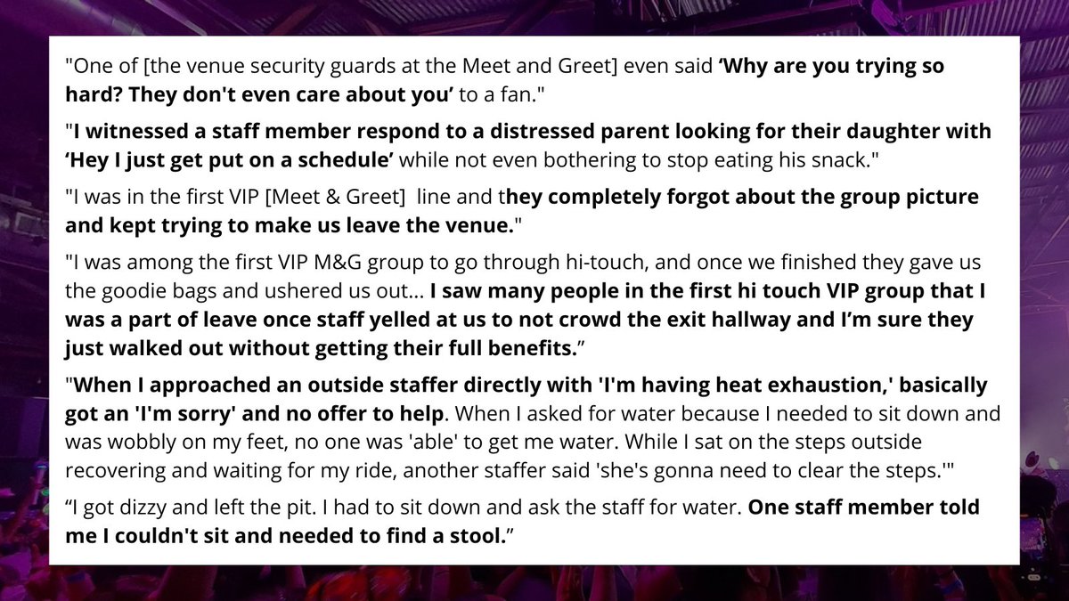 LoonaMidwaySF's tweet photo. During the #LOONAinSF Meet &amp; Greet, a Midway security guard said ‘Why are you trying so hard? They don't even care about you" to a fan.
We've received dozens of similarly disturbing allegations. Please help us demand accountability by signing our petition: https://t.co/dFXGoISX7r https://t.co/C3iw81nJPQ