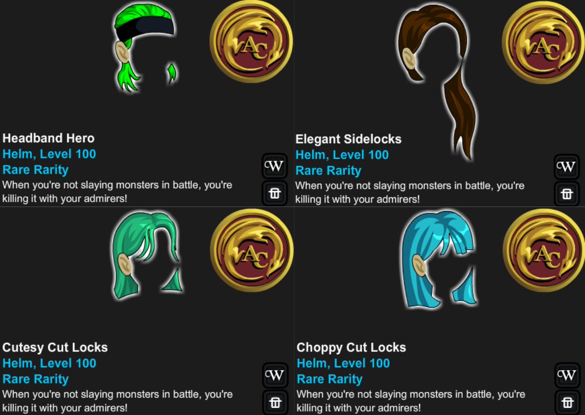 AQW News Source ⚔️ on Twitter "Battle Dogear in /join Extracredit to get these (Rare) ACTagged