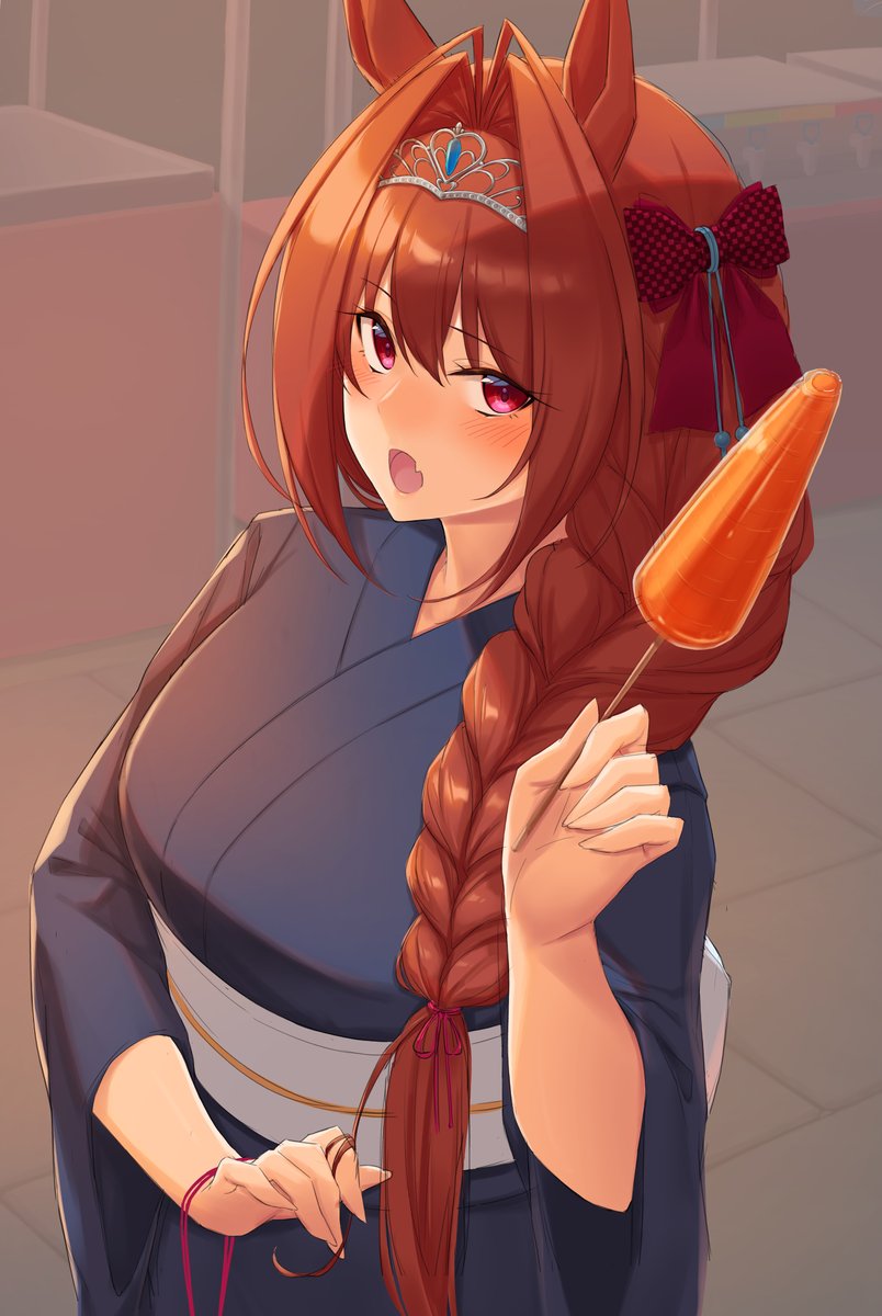 ダイワスカーレット(ウマ娘) 「ダイワスカーレットと夏祭りに行きたいイラストラフ 」|きるうのイラスト