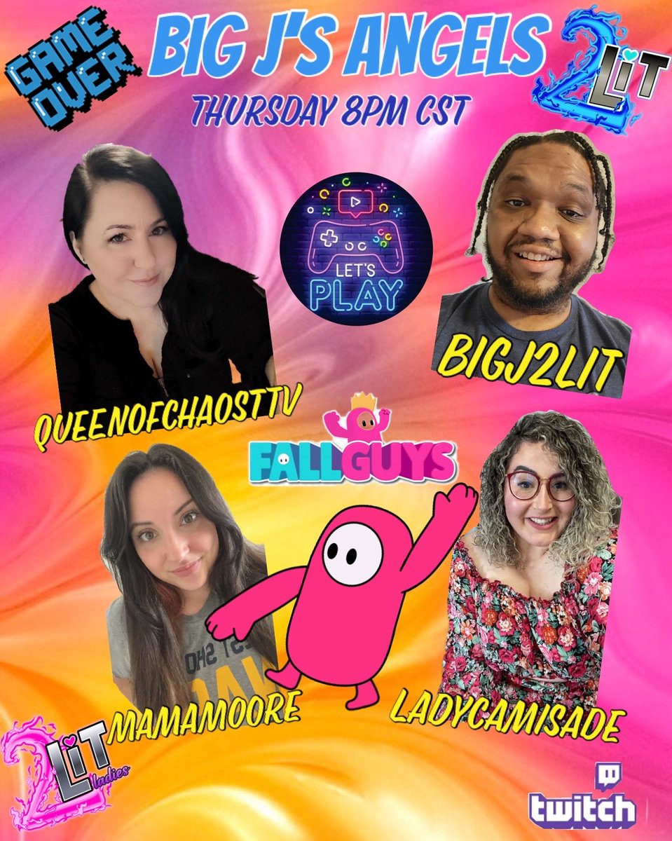 BigJ2LiT's tweet photo. For the first time ever I get down with these 3 ladies, @QueenOfChaosTTV and her beautiful sisters join me on some @FallGuysGame at 8pm cst #bigj2lit #2litsupports #2litladies #fallguys #twitch https://t.co/RgqAnULcVV