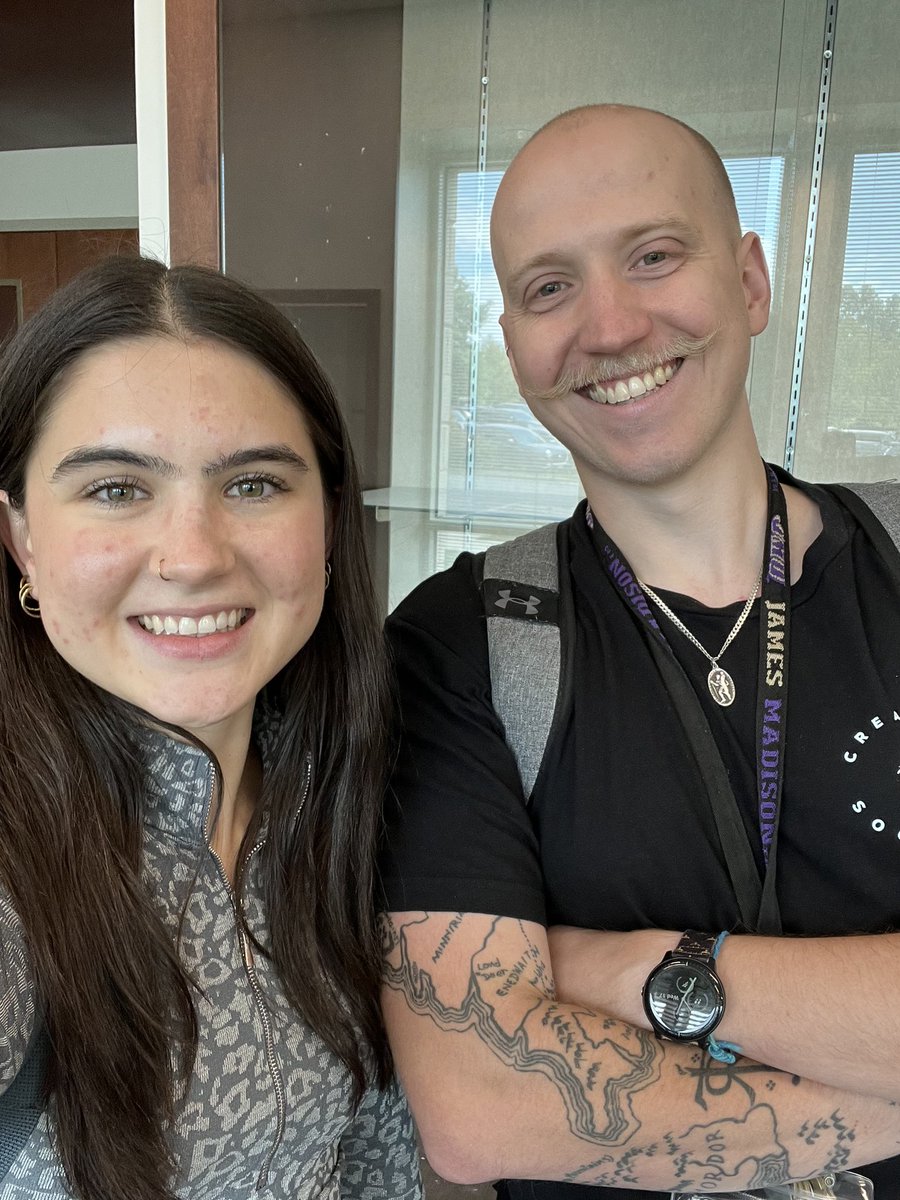 Alumni <a href="/ms_sylvesterpe/">Maggie Sylvester</a> ‘22 &amp; <a href="/JMU_PHETE/">Jarrett Sites</a> ‘18 together at a <a href="/LCPSOfficial/">LCPS News</a> professional development day last week. Best wishes for a great year! 

Calling all alumni: when you gather with fellow PHETE grads at professional development days/conferences, snap a pic &amp; send it our way!