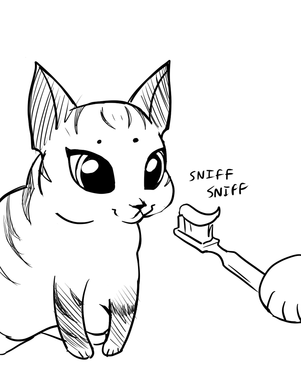 grave_weaver's tweet photo. CAT COMIC 3 - toothpaste (1/2) https://t.co/hjKFQOI43Z