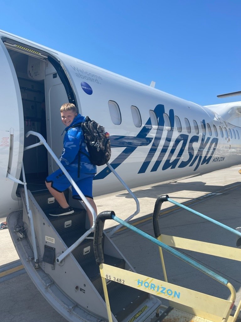bsricker1's tweet photo. My son did his first solo flight today. He loved it and had no fear.While Florida with the grandparents was awesome, he was ready to be home. Thanks to @AlaskaAir for making sure he made it home safe &amp; had a great experience. #traveler #Idahome #Florida https://t.co/1G7UVg3ZpJ