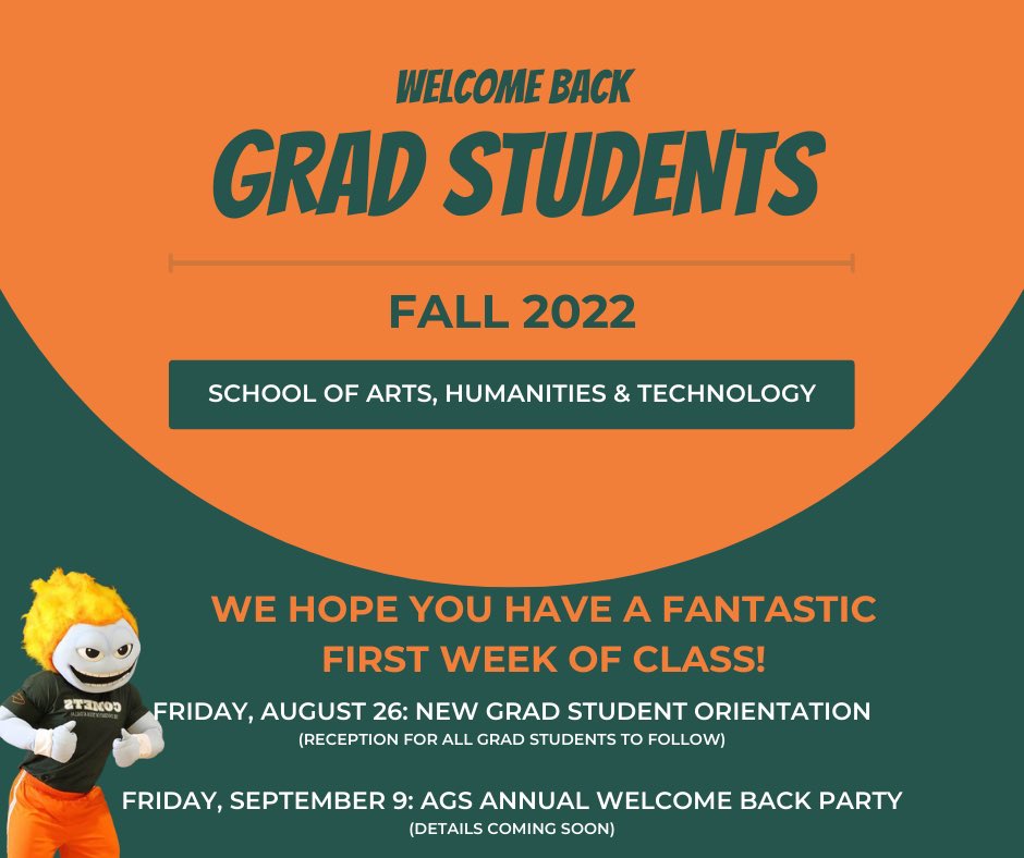 utd_ahtags's tweet photo. Welcome back, Grad Students!! https://t.co/ZPuhWal2Ls