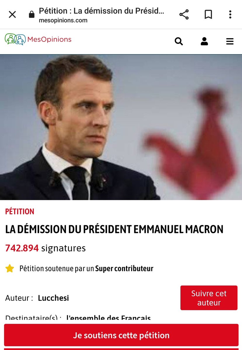 FrancoiDucrocq's tweet image. La demande de démission de Macron approche un million de signataires