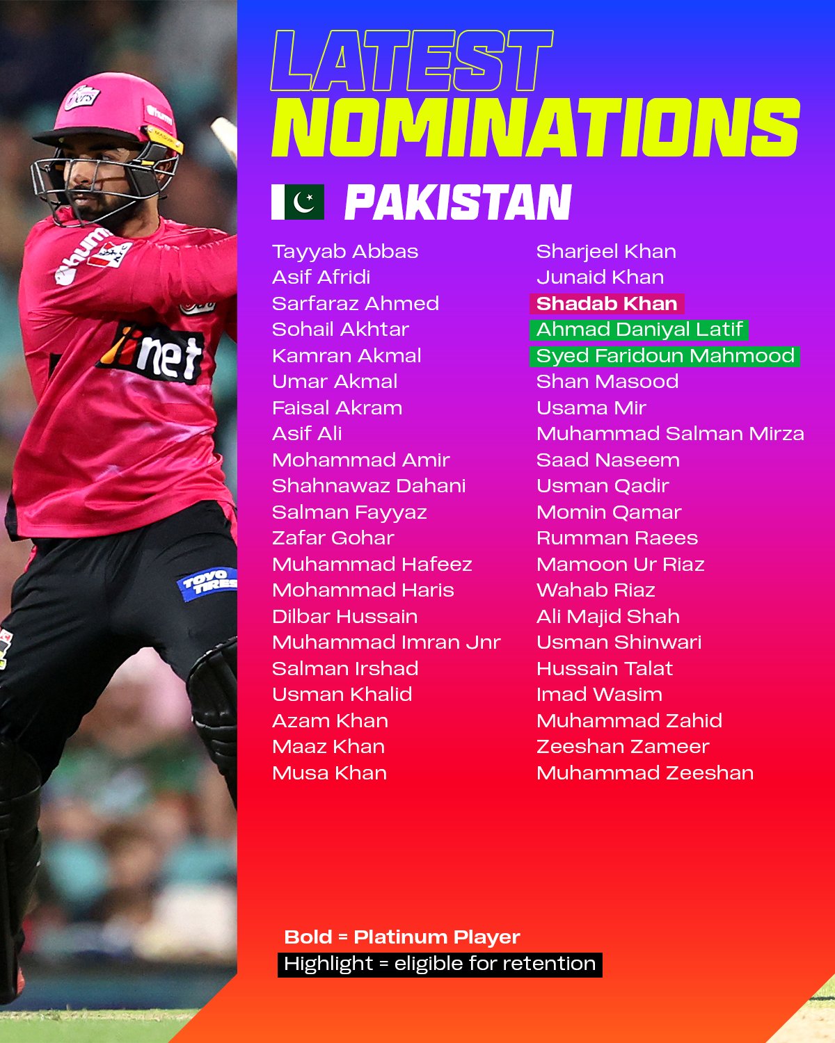 Kfc Big Bash League We Know You Ve Been Waiting For This One There S Plenty Of Pakistan Talent Coming To The Big Bash l12draft T Co 8ulbi9kdcf Twitter