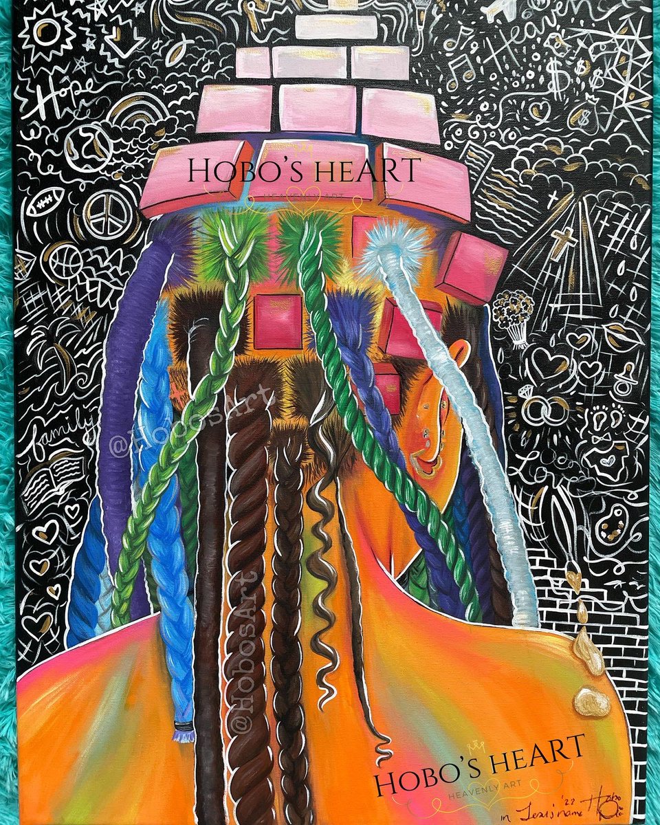 HobosART's tweet photo. I’m soooo happy I finished my newest original painting, hair journey!! “so much on my mind wonder how it fit in my brain” 

Prints available with &amp; without background 🤍🥳

https://t.co/SUdX7tThO9 
Code: HAIRJOURNEY for extra 10% off 

Plus additional 20% off sale on my store! https://t.co/Lp6AGnrUsc