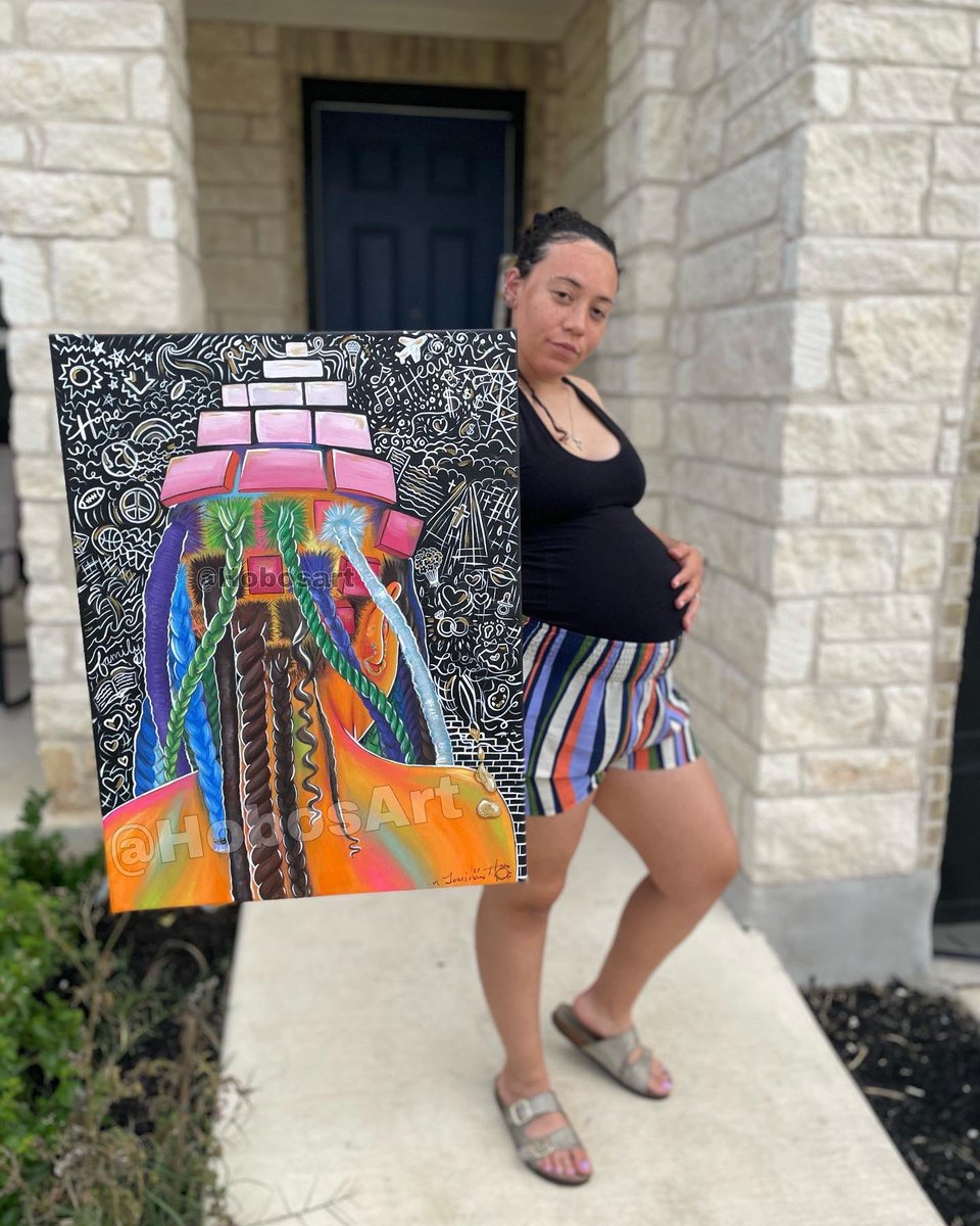 HobosART's tweet photo. I’m soooo happy I finished my newest original painting, hair journey!! “so much on my mind wonder how it fit in my brain” 

Prints available with &amp; without background 🤍🥳

https://t.co/SUdX7tThO9 
Code: HAIRJOURNEY for extra 10% off 

Plus additional 20% off sale on my store! https://t.co/Lp6AGnrUsc