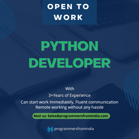 programmersfro1's tweet image. #hireme 

I am looking for a remote job. I have 3+ years of experience in#pythonprogramming 
&amp;gt;I can start to work immediately. 
&amp;gt; Fluent in communication

 #work  #job #experience #communication #hireme #developersjob #python #pythonprogramming #pythondeveloper #pythonjobs