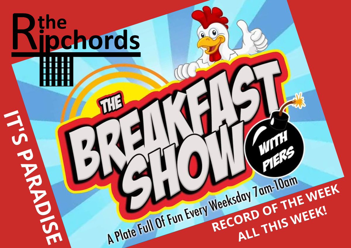 <a href="/TheRipchords/">The Ripchords Official</a> "It's Paradise" RECORD OF THE WEEK ALL THIS WEEK ON PIERS METTRICK <a href="/breakfastshowhx/">Breakfastradiolive</a>!!! 👊🎶🤘📻